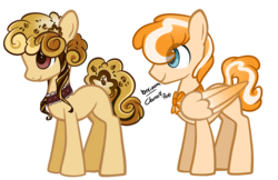Size: 2405x1556 | Tagged: safe, artist:breloomsgarden, artist:cloureed, oc, oc only, earth pony, pegasus, pony, adoptable, dessert, duo, for sale, simple background, transparent background