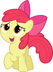 Size: 3569x4903 | Tagged: safe, artist:scootaion, apple bloom, g4, spike at your service, .ai available, .svg available, adobe illustrator, cute, female, open mouth, raised hoof, simple background, solo, transparent background, vector