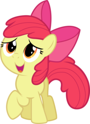 Size: 3569x4903 | Tagged: safe, artist:scootaion, apple bloom, g4, my little pony: friendship is magic, spike at your service, .ai available, .svg available, adobe illustrator, cute, female, open mouth, raised hoof, simple background, solo, transparent background, vector