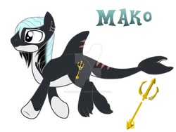 Size: 1024x769 | Tagged: safe, artist:blackblood-queen, oc, oc only, oc:mako, hybrid, merpony, orca, orca pony, original species, pony, male, reference sheet, solo, stallion, watermark