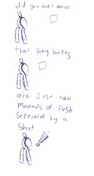 Size: 1884x3517 | Tagged: artist needed, safe, butt, comic, disembodied butt, exclamation point, misspelling, monochrome, plot, sheet