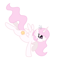 Size: 2300x2500 | Tagged: safe, artist:frostedcats, princess celestia, alicorn, pony, g4, bucking, cewestia, cute, cutelestia, female, filly, filly celestia, high res, pink-mane celestia, simple background, solo, spread wings, transparent background, younger