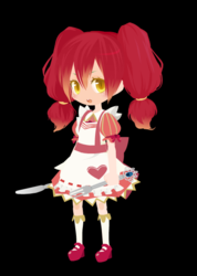 Size: 447x629 | Tagged: safe, artist:proxyfluttercat, apple bloom, human, g4, black background, chibi, clothes, dream selfy, dress, female, fork, humanized, knife, open mouth, simple background, solo