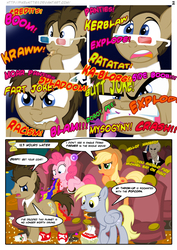 Size: 1273x1800 | Tagged: safe, artist:pixelkitties, applejack, derpy hooves, doctor whooves, pinkie pie, time turner, pegasus, pony, g4, comic, female, mare, michael bay, movie, silence, theater, transformers, vomit, vomiting