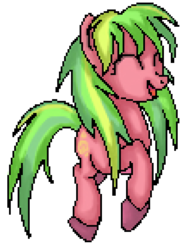 Size: 437x580 | Tagged: safe, artist:okamiarata, lemon zest, pony, g4, eyes closed, female, open mouth, pixel art, ponified, simple background, solo, transparent background
