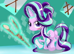 Size: 4471x3254 | Tagged: safe, artist:lovehtf421, starlight glimmer, pony, g4, butt, female, looking at you, plot, s5 starlight, solo, staff, staff of sameness