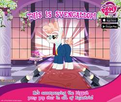 Size: 940x788 | Tagged: safe, gameloft, svengallop, earth pony, pony, g4, official, male, my little pony logo, solo, stallion