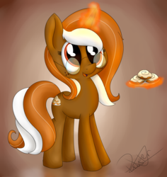 Size: 3518x3733 | Tagged: safe, artist:pucksterv, oc, oc only, pony, cinnamon bun, food, high res, solo
