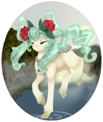 Size: 1024x1206 | Tagged: safe, artist:doodle-28, oc, oc only, oc:noi, original species, pond pony, eyes closed, solo, water
