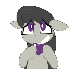 Size: 520x480 | Tagged: safe, artist:nekosnicker, octavia melody, earth pony, pony, g4, animated, bouncing, cute, female, floppy ears, gif, heart, mare, mystery skulls, simple background, smiling, solo, tavibetes, transparent background