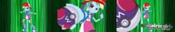 Size: 1740x330 | Tagged: safe, artist:pedantczepialski, rainbow dash, equestria girls, g4, alternate universe, equestria girls: the parody series, master ball, poké ball, pokémon