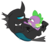 Size: 2765x2392 | Tagged: safe, artist:unbiased philosopher, spike, thorax, changeling, dragon, g4, the times they are a changeling, bedroom eyes, blushing, changeling x dragon, eye contact, floppy ears, gay, high res, interspecies, kiss on the lips, kissing, male, on back, ship:thoraxspike, shipping, simple background, spikeling, that was fast, transparent background, vector trace