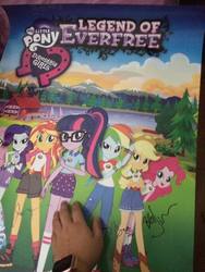 Size: 720x960 | Tagged: safe, fluttershy, pinkie pie, rainbow dash, rarity, sci-twi, sunset shimmer, twilight sparkle, equestria girls, g4, my little pony equestria girls: legend of everfree, apple watch, brony, poster, sdcc 2016