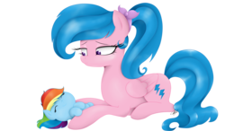 Size: 6000x3500 | Tagged: safe, artist:sofialurax, firefly, rainbow dash, pegasus, pony, g1, g4, baby, baby dash, baby pony, female, filly, firefly as rainbow dash's mom, foal, g1 to g4, generation leap, mare, mother and daughter, simple background, transparent background