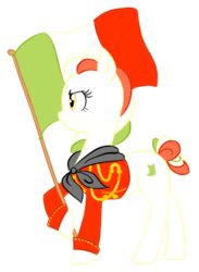 Size: 377x514 | Tagged: safe, oc, oc only, oc:princess stivalia, pony, clothes, flag, italy, nation ponies, ponified, red shirt, solo