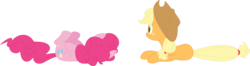 Size: 3595x943 | Tagged: safe, artist:porygon2z, applejack, pinkie pie, g4, what about discord?, simple background, transparent background, vector