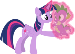 Size: 3573x2552 | Tagged: safe, artist:porygon2z, spike, twilight sparkle, alicorn, pony, g4, what about discord?, high res, simple background, transparent background, twilight sparkle (alicorn), vector