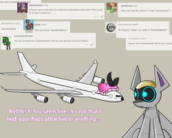 Size: 2500x2000 | Tagged: safe, artist:pandramodo, oc, oc:airpon, original species, plane pony, pony, airbus, airbus a340, crossover, high res, plane, tsunderplane, undertale