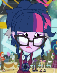 Size: 401x511 | Tagged: safe, screencap, sci-twi, twilight sparkle, equestria girls, g4, my little pony equestria girls: friendship games, adorkable, animated, cropped, cute, dork, female, loop