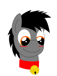 Size: 2448x3264 | Tagged: safe, artist:jason-voorhooves, oc, oc only, oc:jason, bell, bell collar, blushing, collar, digital art, high res, male, portrait, solo