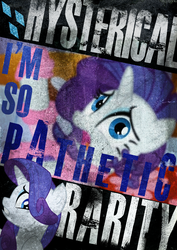 Size: 2480x3508 | Tagged: safe, artist:skeptic-mousey, rarity, g4, suited for success, poster, typography