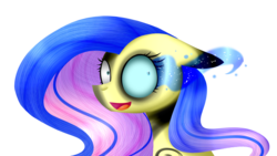 Size: 1024x576 | Tagged: safe, artist:despotshy, fluttershy, g4, female, nightmare fluttershy, simple background, solo, transparent background