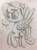 Size: 1936x2592 | Tagged: safe, artist:squeaky-belle, oc, oc only, oc:beebarb, pony, equestria daily, drawing, female, in memoriam, in memory, mare, paying respect in comments, pencil drawing, remembering beebarb, rest in peace, sketchbook, solo, spread wings, traditional art