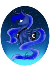 Size: 540x812 | Tagged: safe, artist:calla--lily, princess luna, g4, female, solo, stars