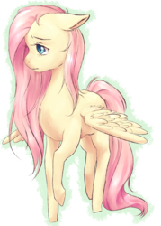 Size: 2500x3500 | Tagged: safe, artist:drablett, fluttershy, g4, female, floppy ears, high res, simple background, solo, spread wings, transparent background