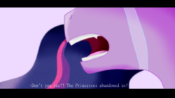 Size: 1920x1080 | Tagged: safe, artist:kittengirl34, twilight sparkle, alicorn, pony, g4, crying, fangs, open mouth, twilight sparkle (alicorn)