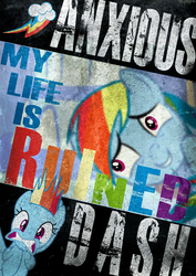 Size: 2480x3508 | Tagged: safe, artist:skeptic-mousey, rainbow dash, g4, poster, sonic rainboom, typography