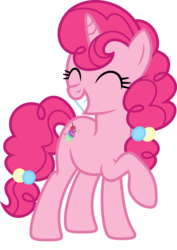 Size: 1024x1448 | Tagged: safe, artist:blah23z, pinkie pie, sugar belle, pony, unicorn, g4, ^^, eyes closed, female, fusion, grin, mare, raised hoof, recolor, simple background, smiling, solo, transparent background