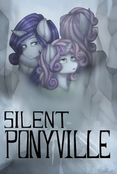 Size: 739x1100 | Tagged: safe, artist:rainbowhitter, rarity, sweetie belle, anthro, fanfic:silent ponyville, g4, crossover, silent hill
