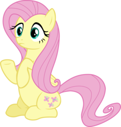 Size: 1828x1918 | Tagged: safe, artist:elibrony, fluttershy, pegasus, pony, g4, magic duel, female, inkscape, mare, simple background, sitting, solo, transparent background, vector
