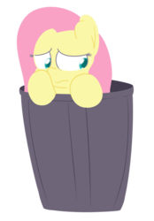 Size: 1280x1835 | Tagged: safe, artist:mr-degration, fluttershy, g4, female, simple background, solo, transparent background, trash can