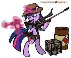 Size: 3129x2571 | Tagged: safe, artist:dahhez, twilight sparkle, g4, crossover, high res, parody, team fortress 2, twilight sniper