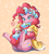 Size: 600x670 | Tagged: safe, artist:tzc, pinkie pie, spirit of hearth's warming presents, earth pony, pony, g4, candy, cute, diapinkes, female, food, mare, munching, nom, onomatopoeia, solo, sound effects, sweets, tail bite, underhoof