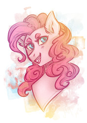 Size: 1280x1810 | Tagged: safe, artist:mscootaloo, pinkie pie, g4, female, open mouth, portrait, smiling, solo