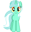 Size: 128x133 | Tagged: safe, artist:onil innarin, derpibooru exclusive, lyra heartstrings, pony, g4, c:, female, looking at you, mare, pixel art, solo