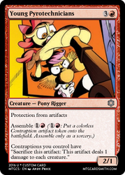 Size: 375x523 | Tagged: safe, artist:andy price, idw, apple bloom, scootaloo, sweetie belle, g4, card, cutie mark crusaders, magic the gathering