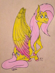 Size: 1280x1695 | Tagged: safe, artist:ambergerr, fluttershy, g4, traditional art
