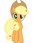 Size: 128x152 | Tagged: safe, artist:onil innarin, derpibooru exclusive, applejack, pony, g4, c:, female, looking at you, mare, pixel art, solo