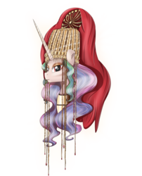 Size: 3448x4264 | Tagged: safe, artist:bratzoid, princess celestia, pony, g4, crown, detailed, female, jewelry, mare, portrait, queen celestia, regalia, simple background, solo, transparent background