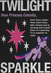 Size: 2480x3508 | Tagged: safe, artist:skeptic-mousey, twilight sparkle, g4, female, poster, quote, solo, typography, yes yes yes