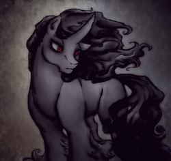 Size: 1280x1208 | Tagged: safe, artist:remains, king sombra, pony, unicorn, g4, male, solo, surprised, young sombra