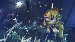 Size: 1920x1080 | Tagged: safe, artist:star-lightstarbright, oc, oc only, alicorn, firefly (insect), pony, 3d, solo
