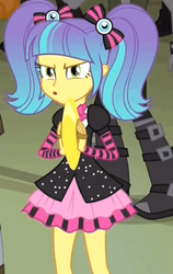 Size: 248x393 | Tagged: safe, screencap, pixel pizazz, equestria girls, g4, my little pony equestria girls: rainbow rocks, angry, background human, cropped