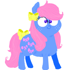 Size: 223x226 | Tagged: safe, artist:windows 95, bow tie (g1), g1, female, flockmod, lineless, picture for breezies, simple background, solo, transparent background