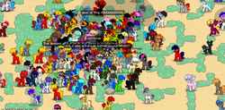 Size: 1425x703 | Tagged: safe, oc, oc only, pony, pony town, afk, afk party, cursed soldiers, polish, xd