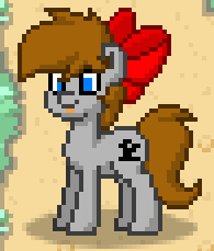 Size: 195x229 | Tagged: safe, alternate version, oc, oc only, oc:kouprisa, earth pony, pony, zebra, pony town, pixel art, ribbon, tongue out